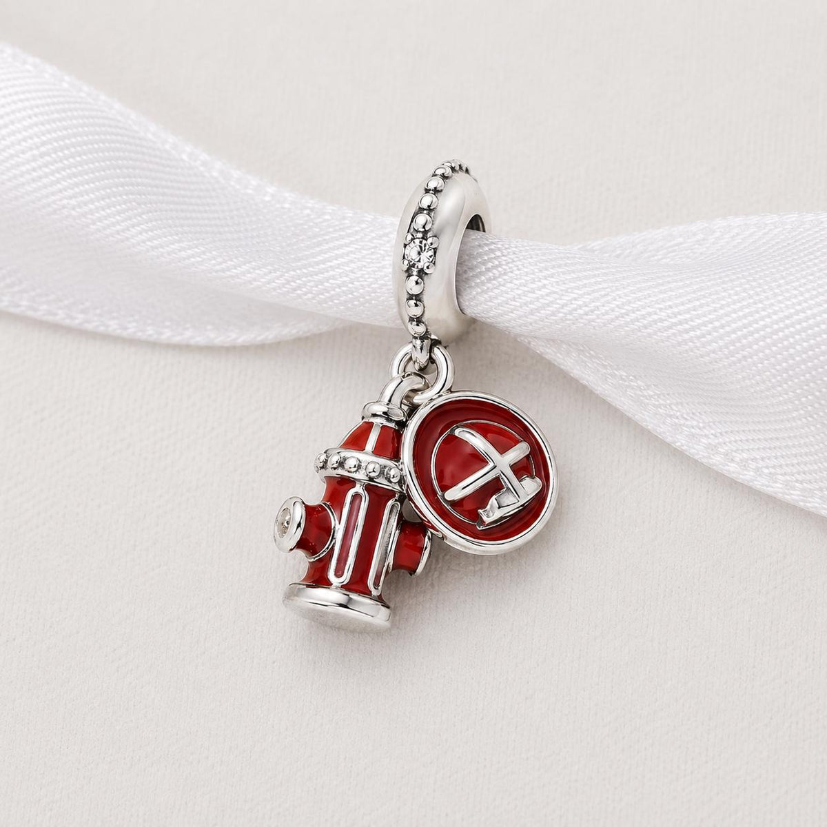 Firefighter sterling silver charm alternate view