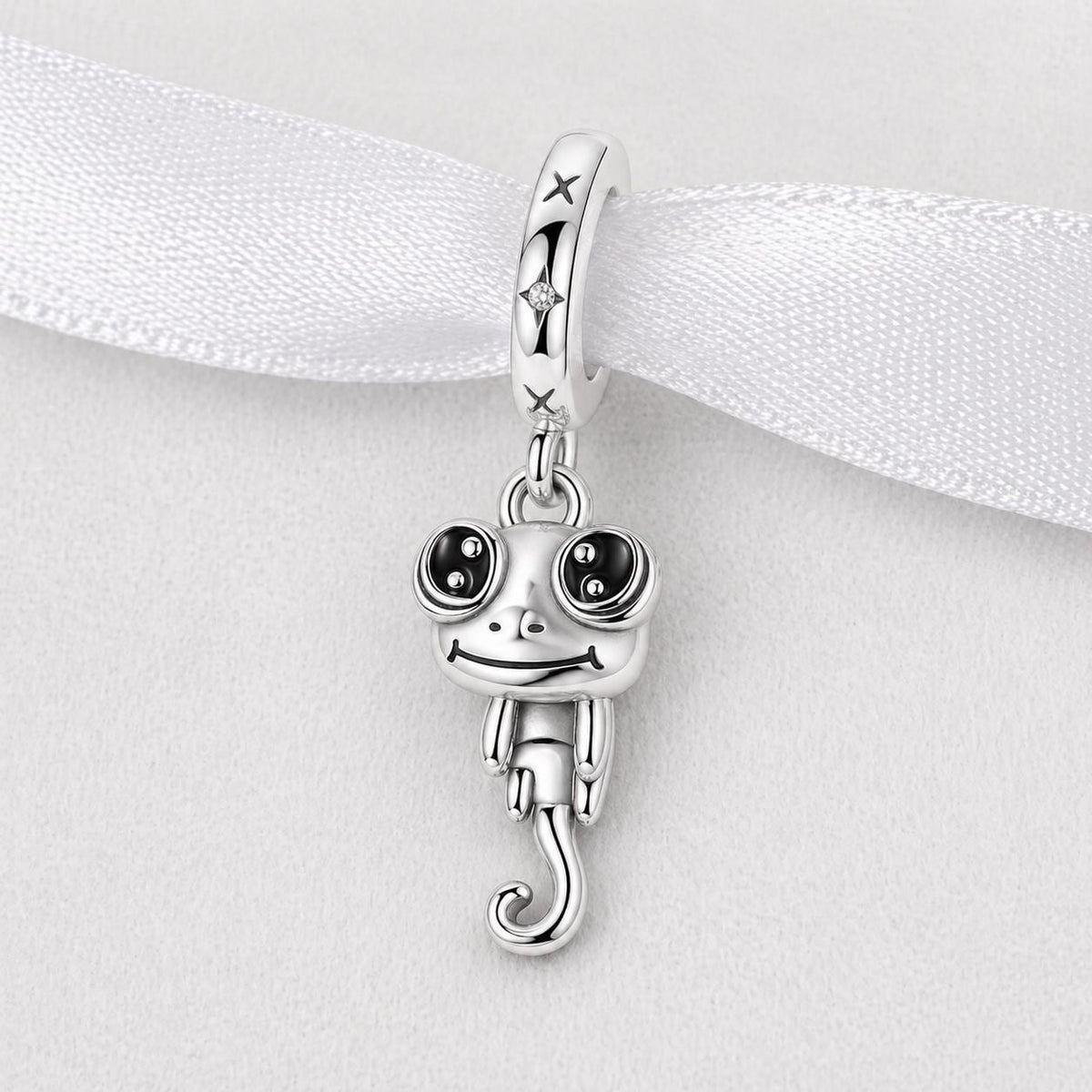 Chameleon sterling silver charm alternate view
