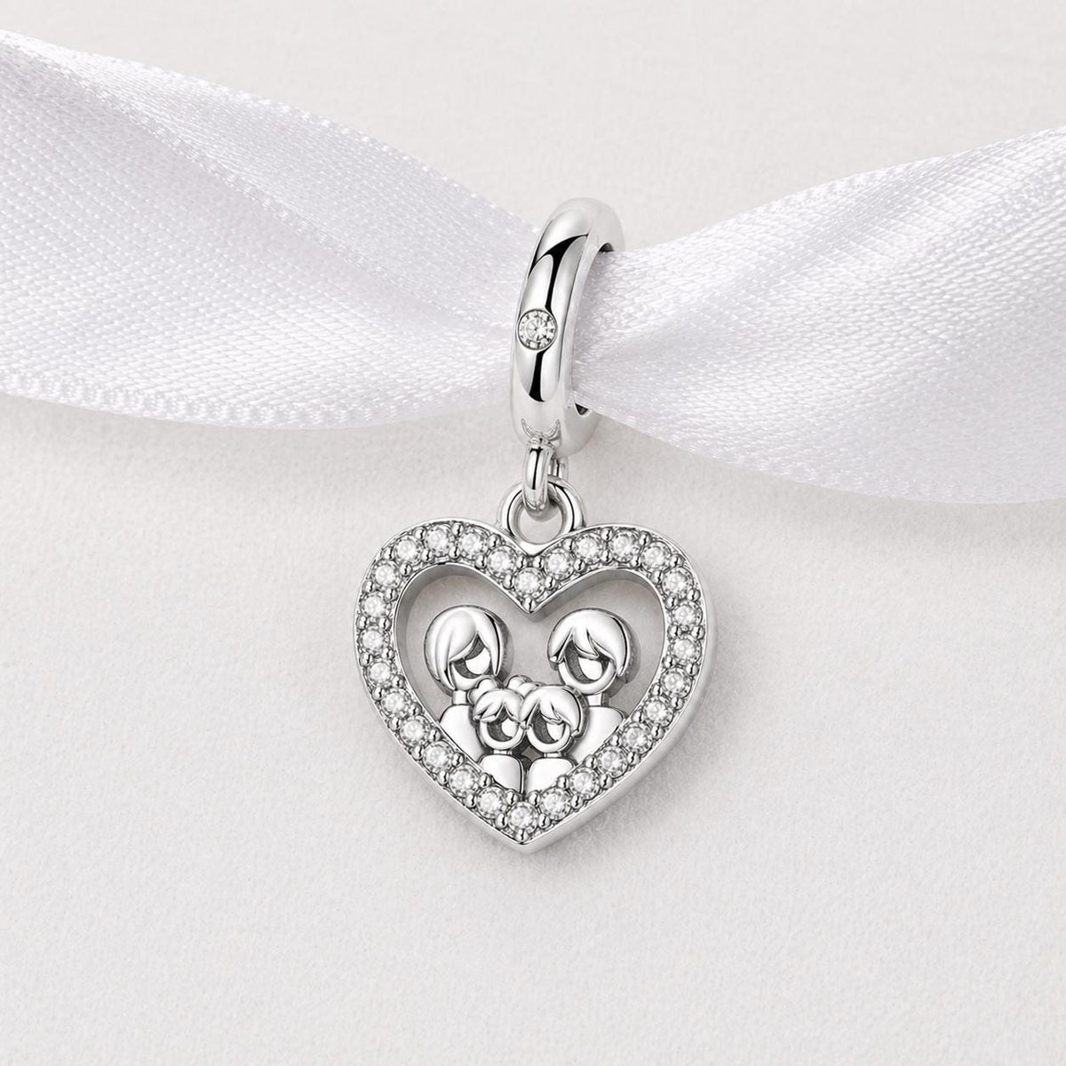 Silver Family sterling silver charm alternate view