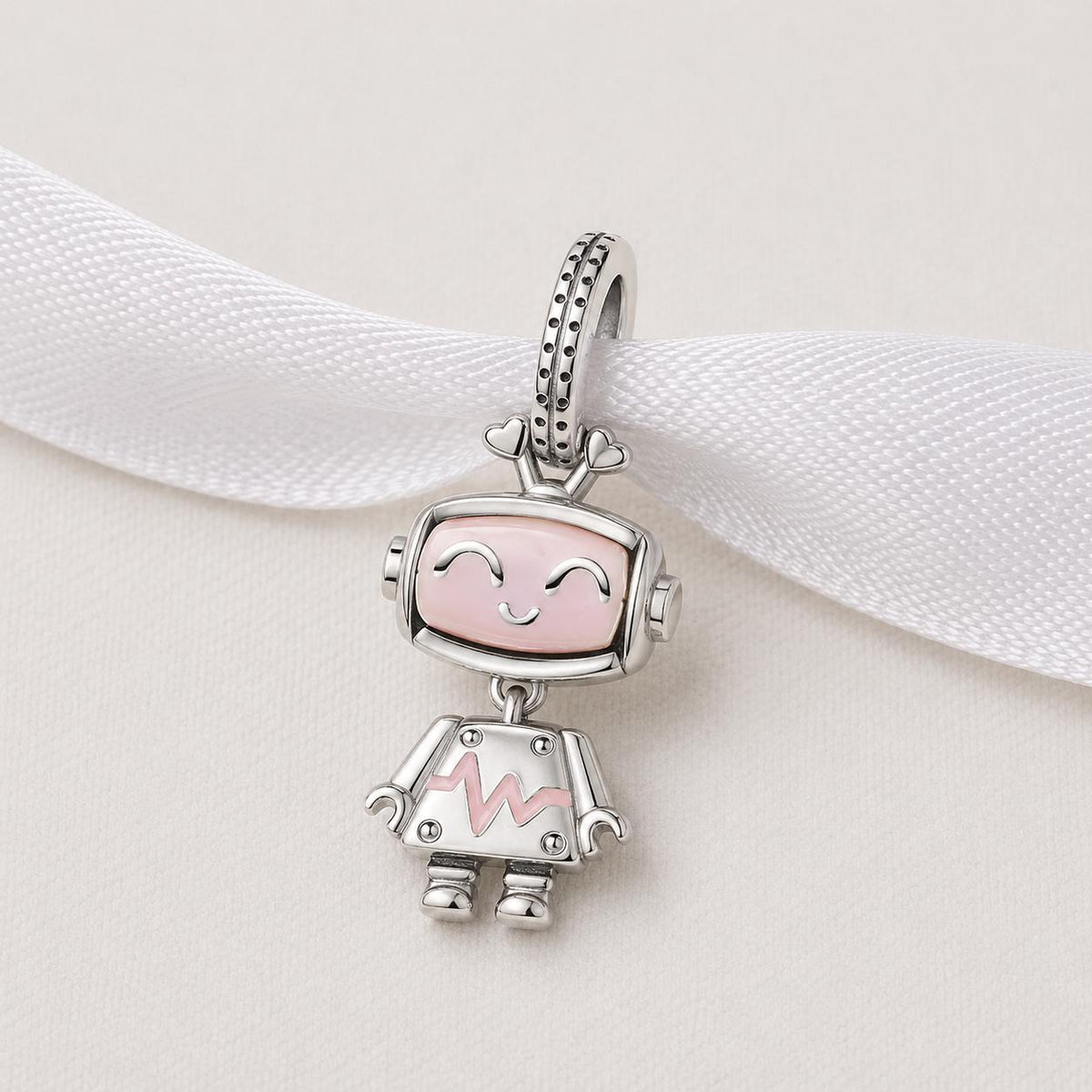 Robot Girl sterling silver charm alternate view