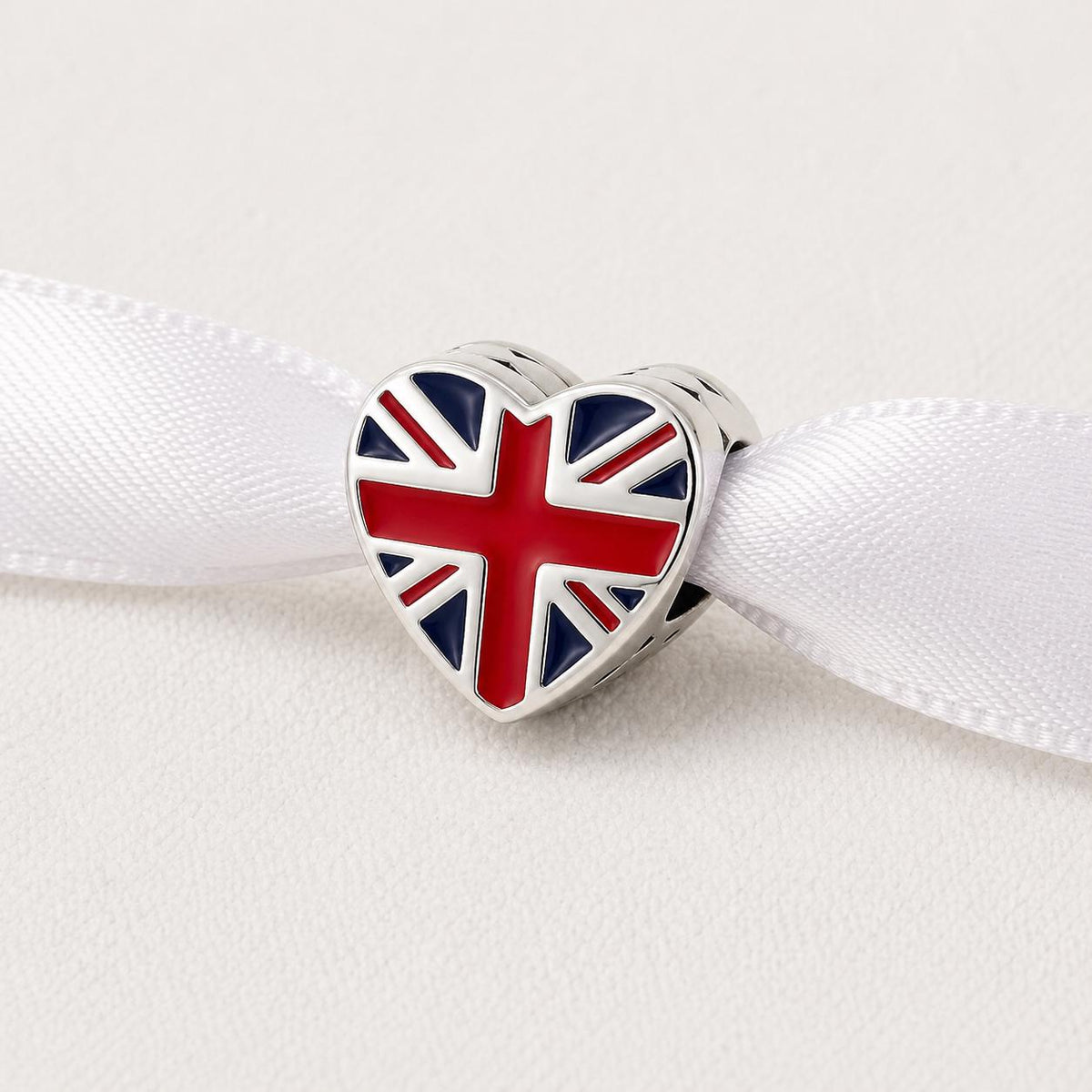 London Union Jack Heart sterling silver charm alternate view