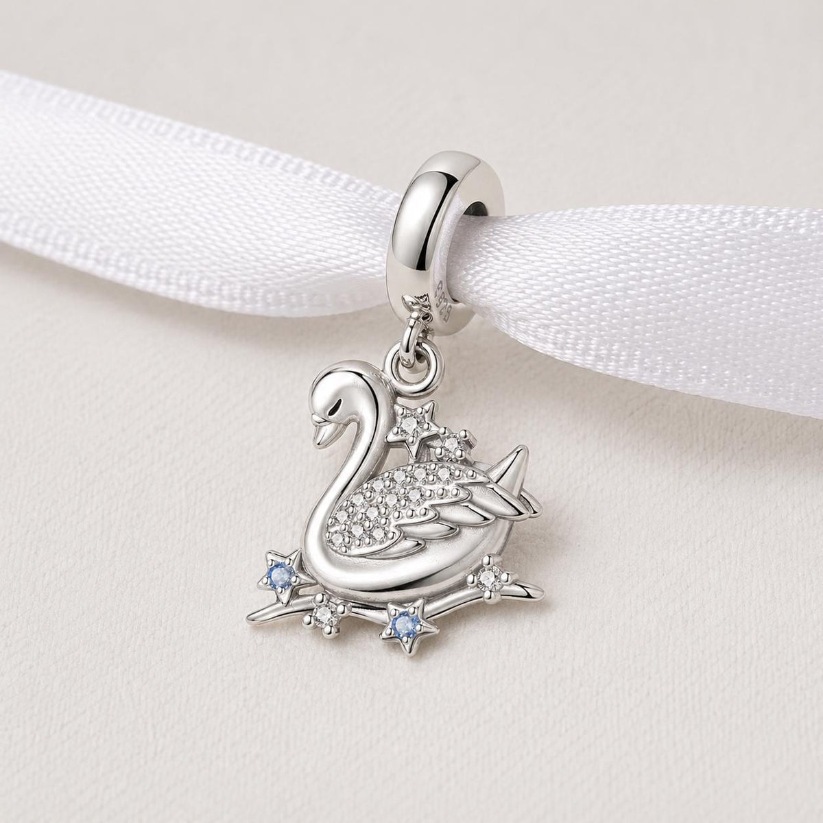 Swan sterling silver charm alternate view