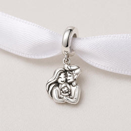 Family Bead Fits Pandora Charm Bracelet, New Parents Gift, Mom Dad Baby, Newborn Keepsake