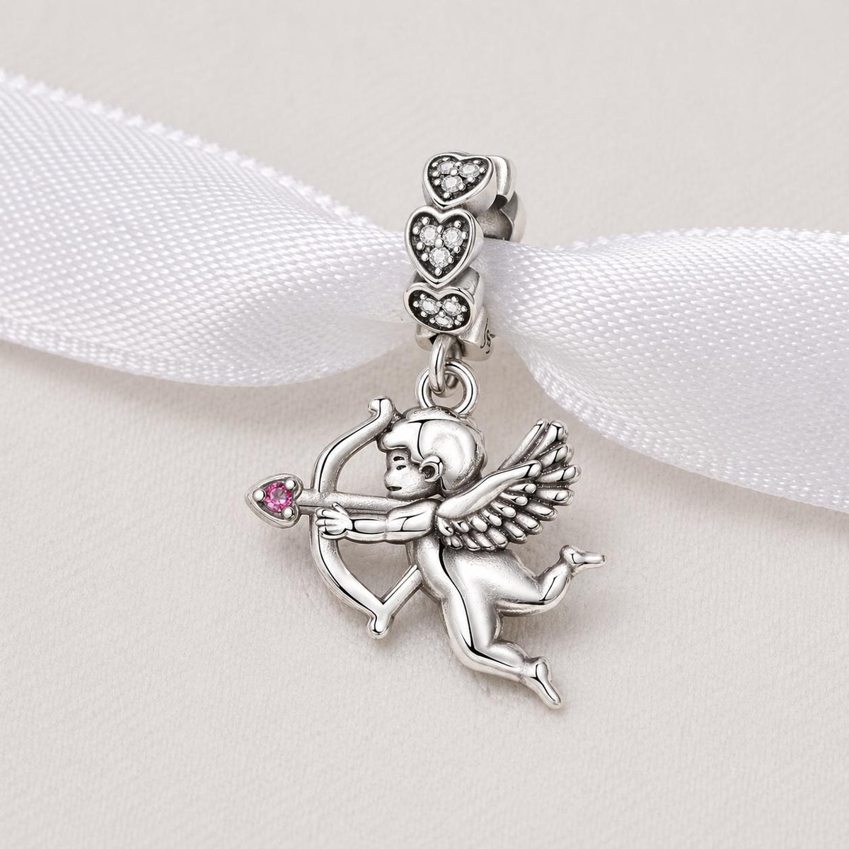 Cupid Bow & Arrow sterling silver charm alternate view