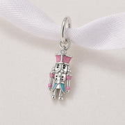Nutcracker Bead Fits Pandora Charm Bracelet, Pink Ballet Soldier, 925 Silver Dangle, Christmas Gift
