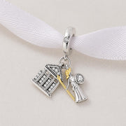Greece Bead Fits Pandora Charm Bracelet, Athena Goddess Parthenon, Silver Dangle, Athens Travel Gift