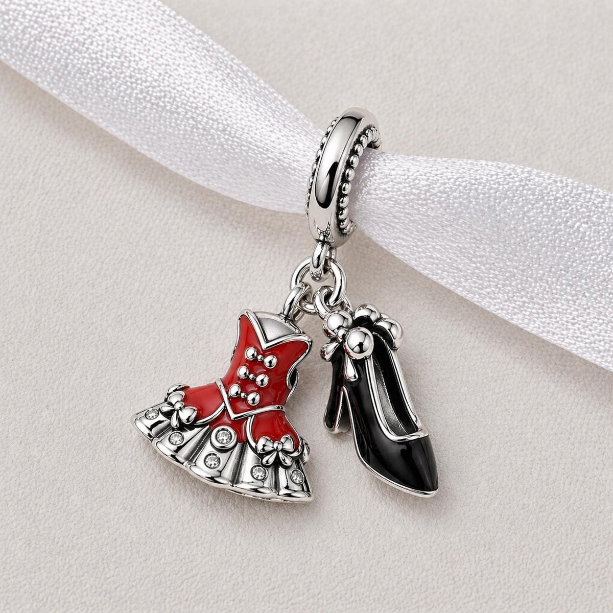Red Dress & Black Heel sterling silver charm alternate view