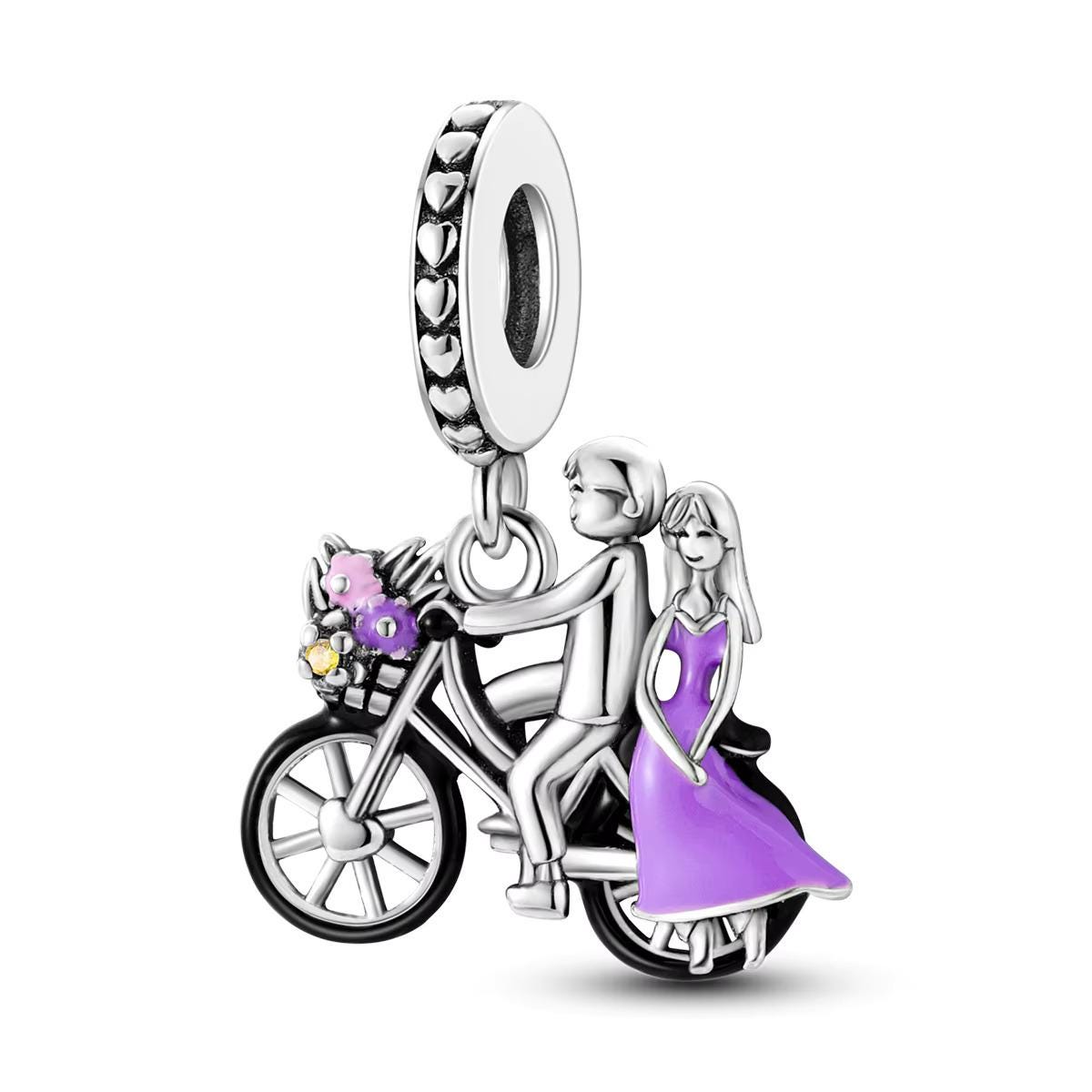 Bicycle Couple 925 sterling silver charm