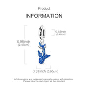 Blue Whale Shark Bead Fits Pandora Charm Bracelet, Silver Gentle Giant Ocean Crystal Gift