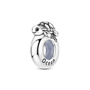 Turtle Stopper Fits Pandora Charm Bracelet, Silicone Grip Bead, Marine Animal Tortoise Ocean Gift
