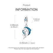 Mother Baby Dolphin Bead Fits Pandora Charm Bracelet, Silver Blue Enamel Ocean Family Gift