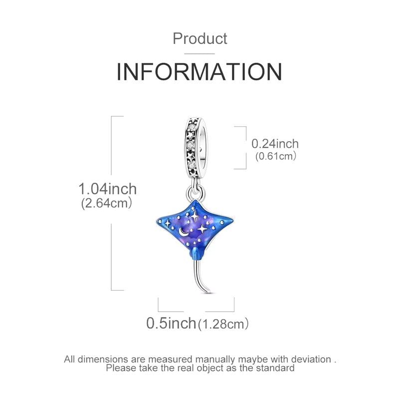 Celestial Stingray sterling silver charm view 5