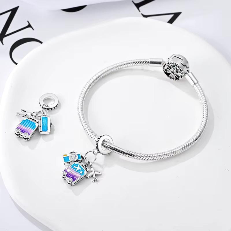 Travel sterling silver charm view 6