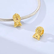 Gold Meditating Buddha Bead Fits Pandora Charm Bracelet, Silver Spiritual Zen Yoga Jewelry Gift