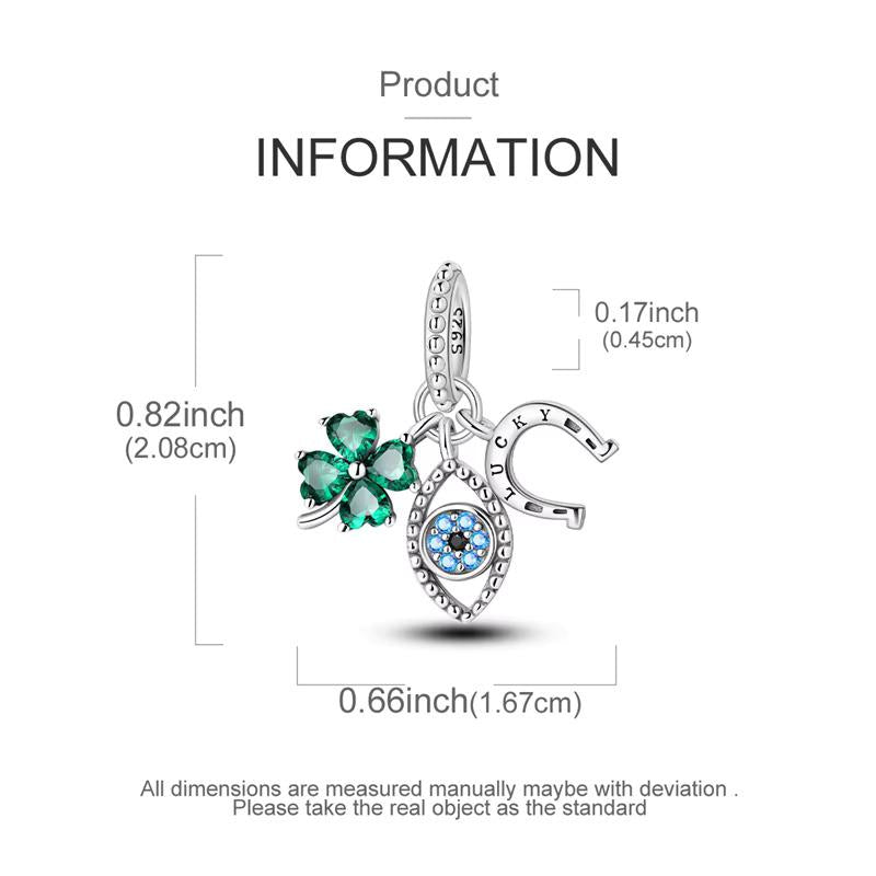 Good Luck sterling silver charm view 5