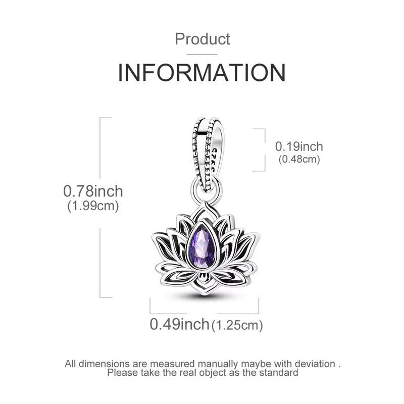 Lotus Flower sterling silver charm view 5