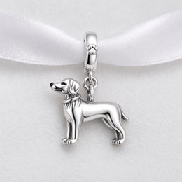 Golden Retriever Bead Fits Pandora Charm Bracelet, Silver Dog Puppy Pet Owner Gift