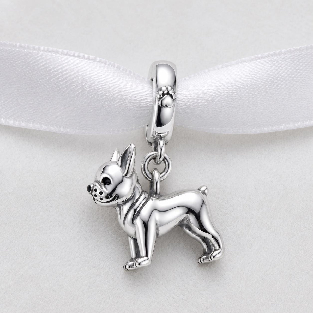 French Bulldog sterling silver charm alternate view