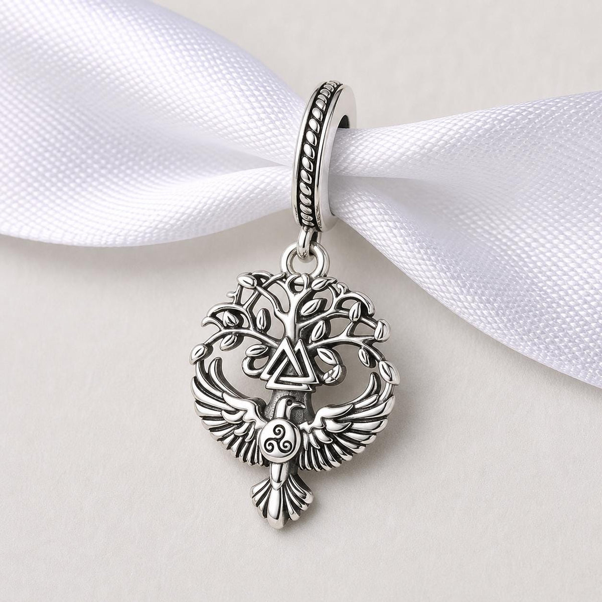 Viking Tree Life sterling silver charm alternate view