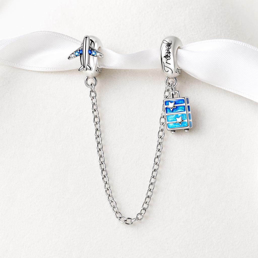 Travel sterling silver charm alternate view