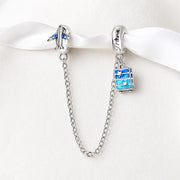 Travel Safety Chain Fits Pandora Charm Bracelet, Airplane Suitcase Dangle, Vacation Gift