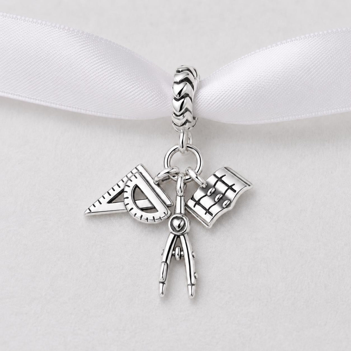 Math Teacher sterling silver charm alternate view