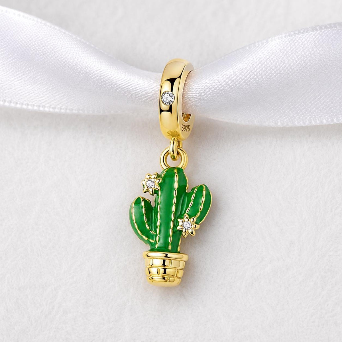 Cactus sterling silver charm alternate view
