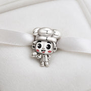 Chef Boy Bead Fits Pandora Charm Bracelet, Silver Male Cook Cloche Serving Dish Gift