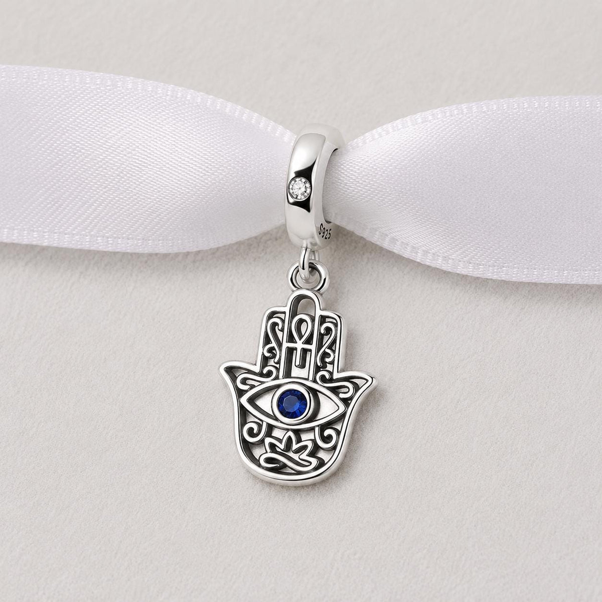 Hamsa Hand sterling silver charm alternate view