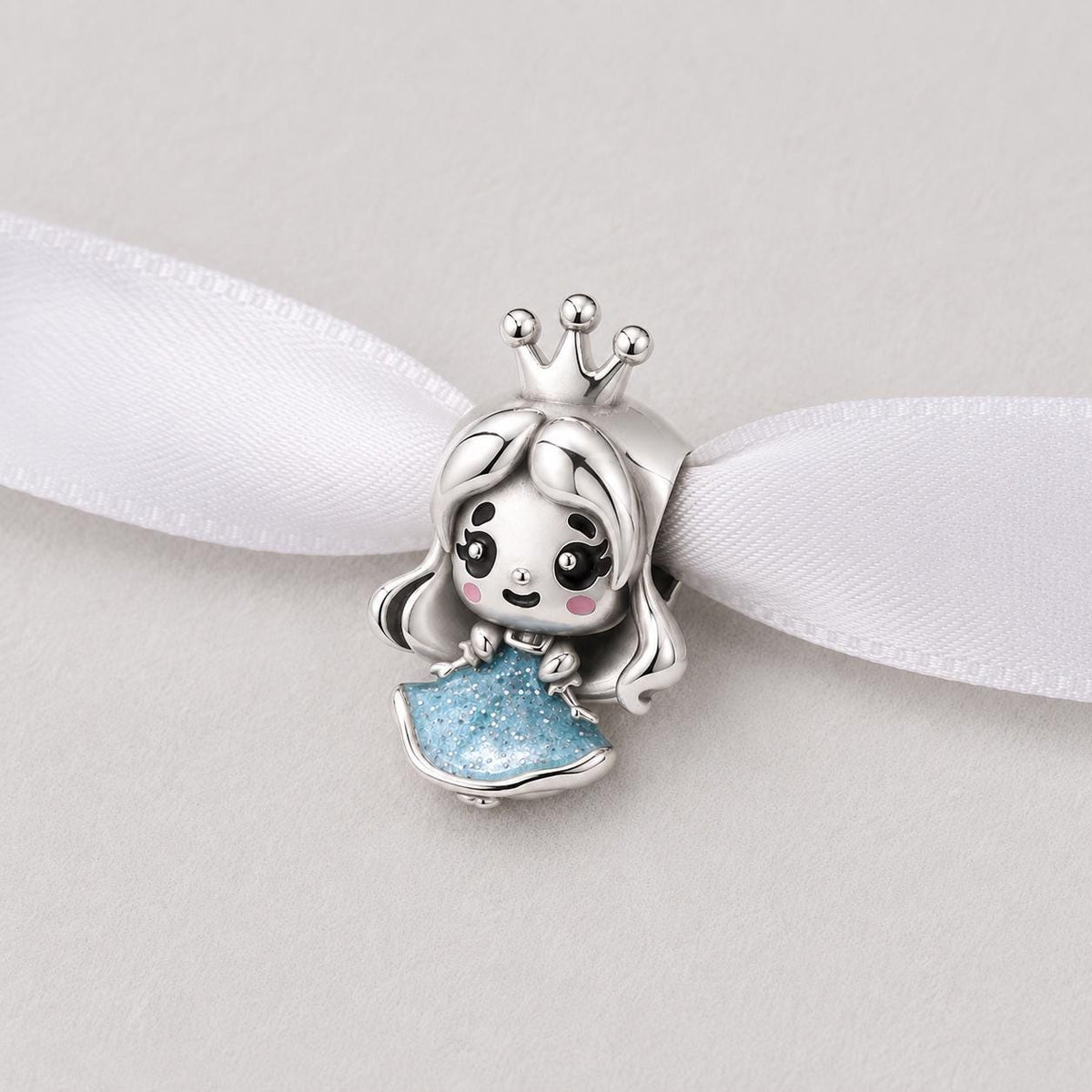 Princess Girl sterling silver charm alternate view