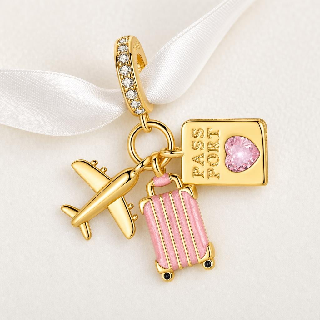 Travel Passport sterling silver charm view 4