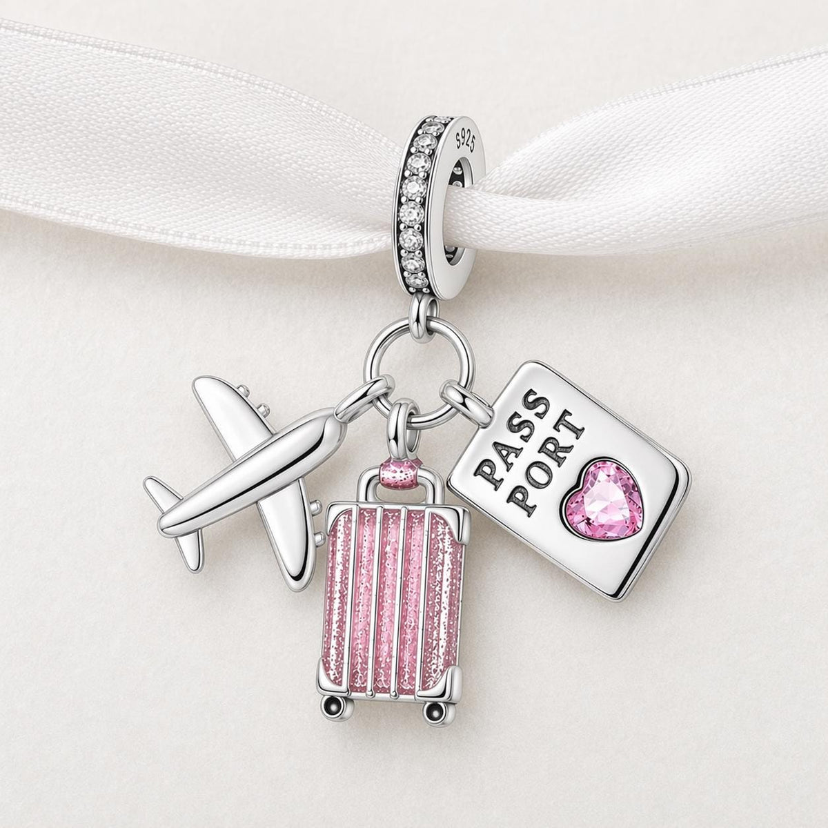 Travel Passport sterling silver charm alternate view