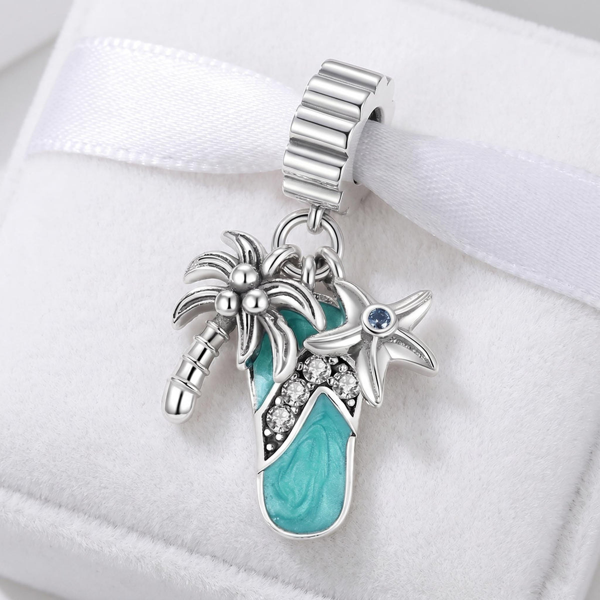 Summer Flip Flop sterling silver charm alternate view