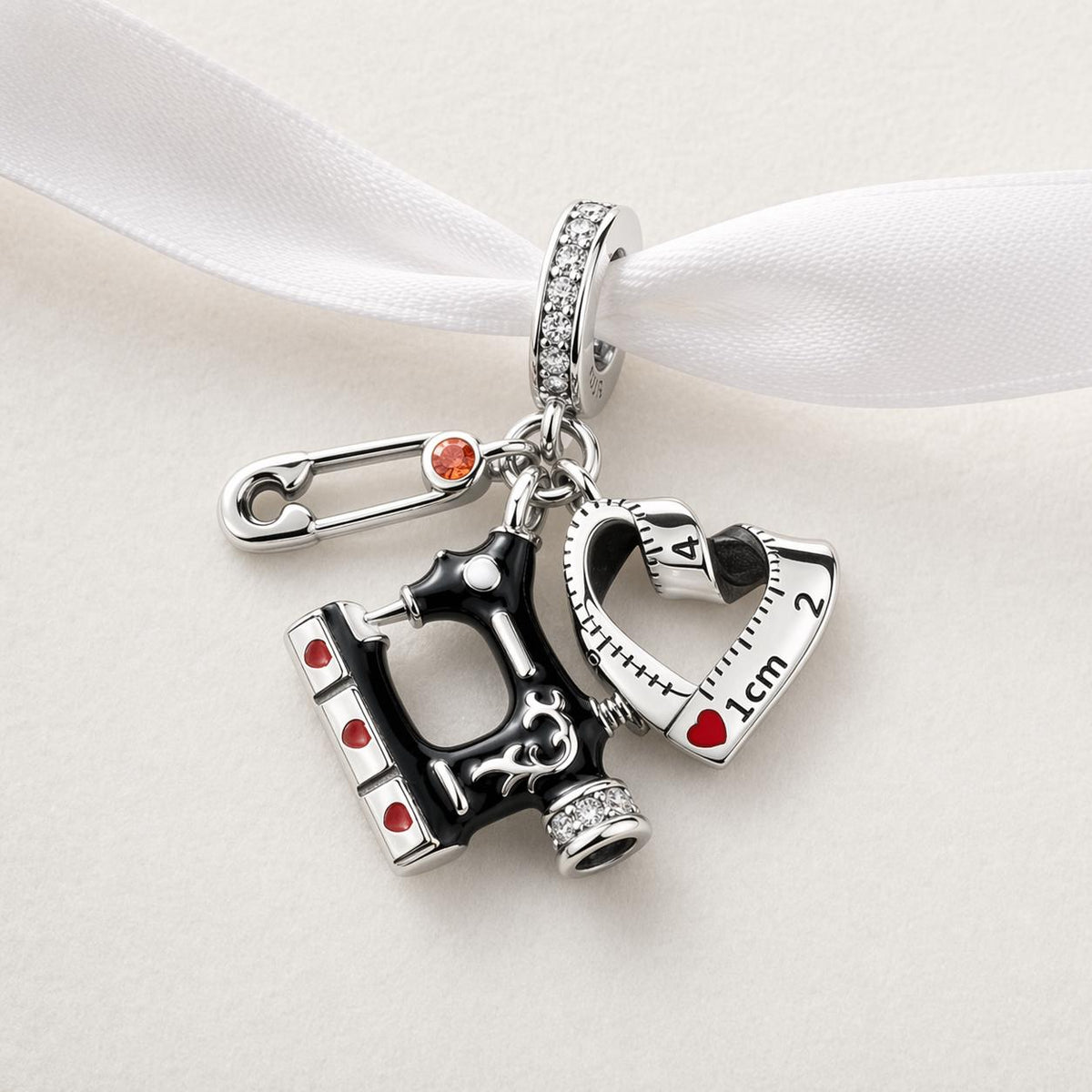 Sewing Machine sterling silver charm alternate view