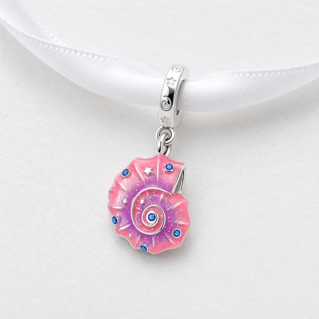 Pink Shell sterling silver charm alternate view