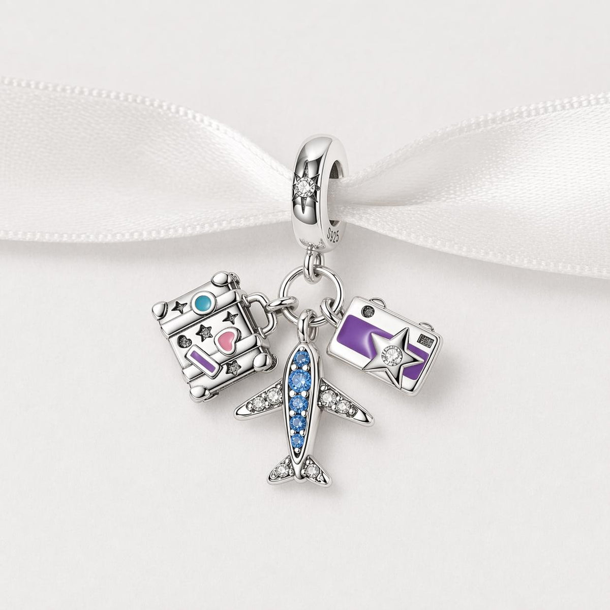 Travel Plane sterling silver charm alternate view