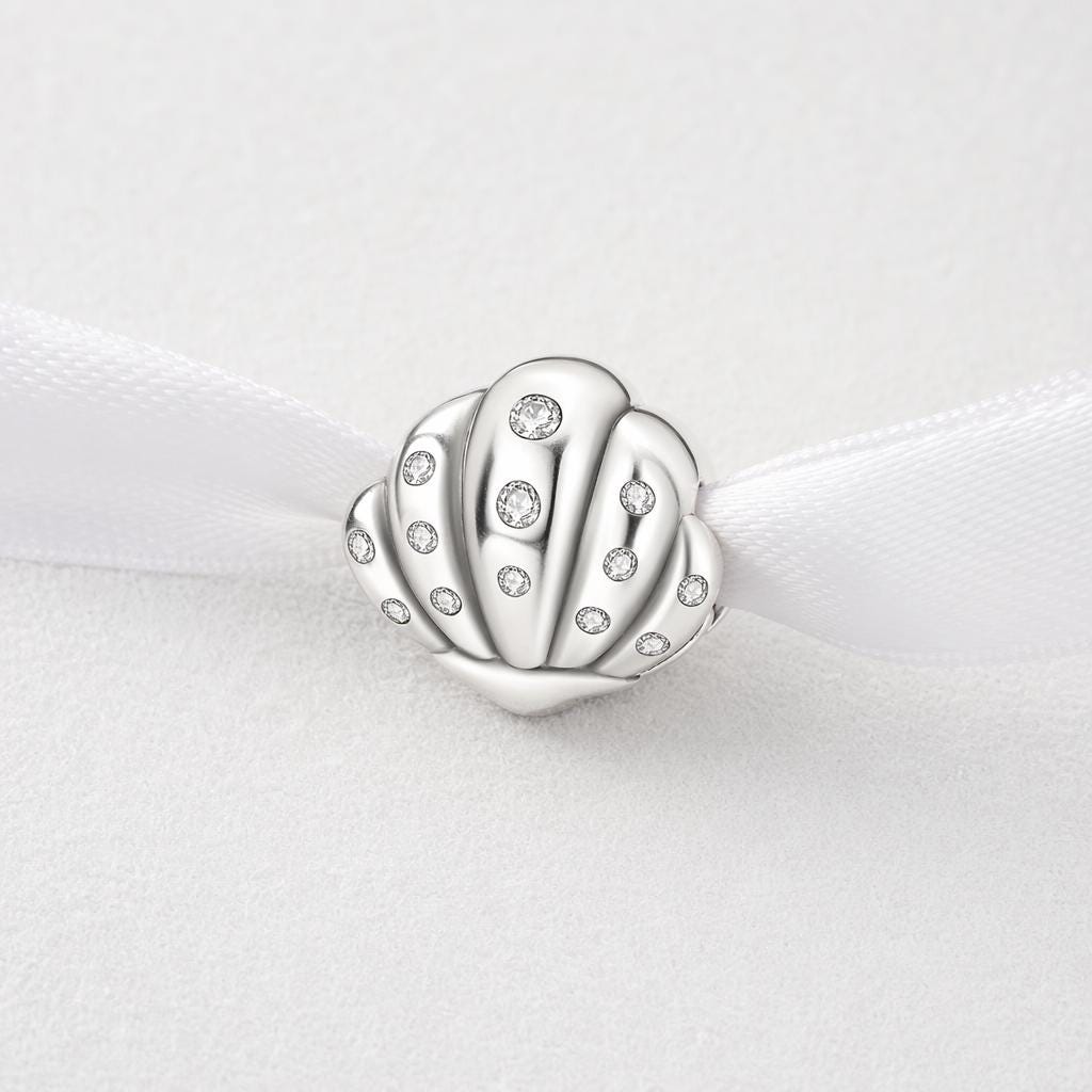 Silver Seashell sterling silver charm alternate view