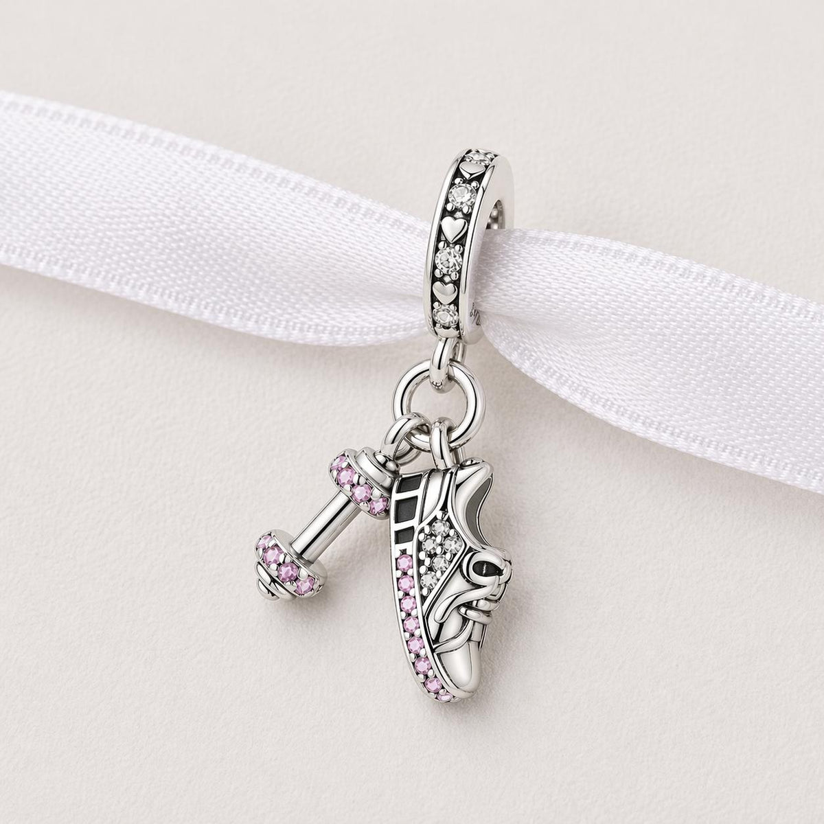 Fitness Gym sterling silver charm alternate view