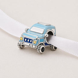 Blue Off-Road SUV Fits Pandora Charm Bracelet, Silver Jeep Adventure Jewelry, Travel Gift