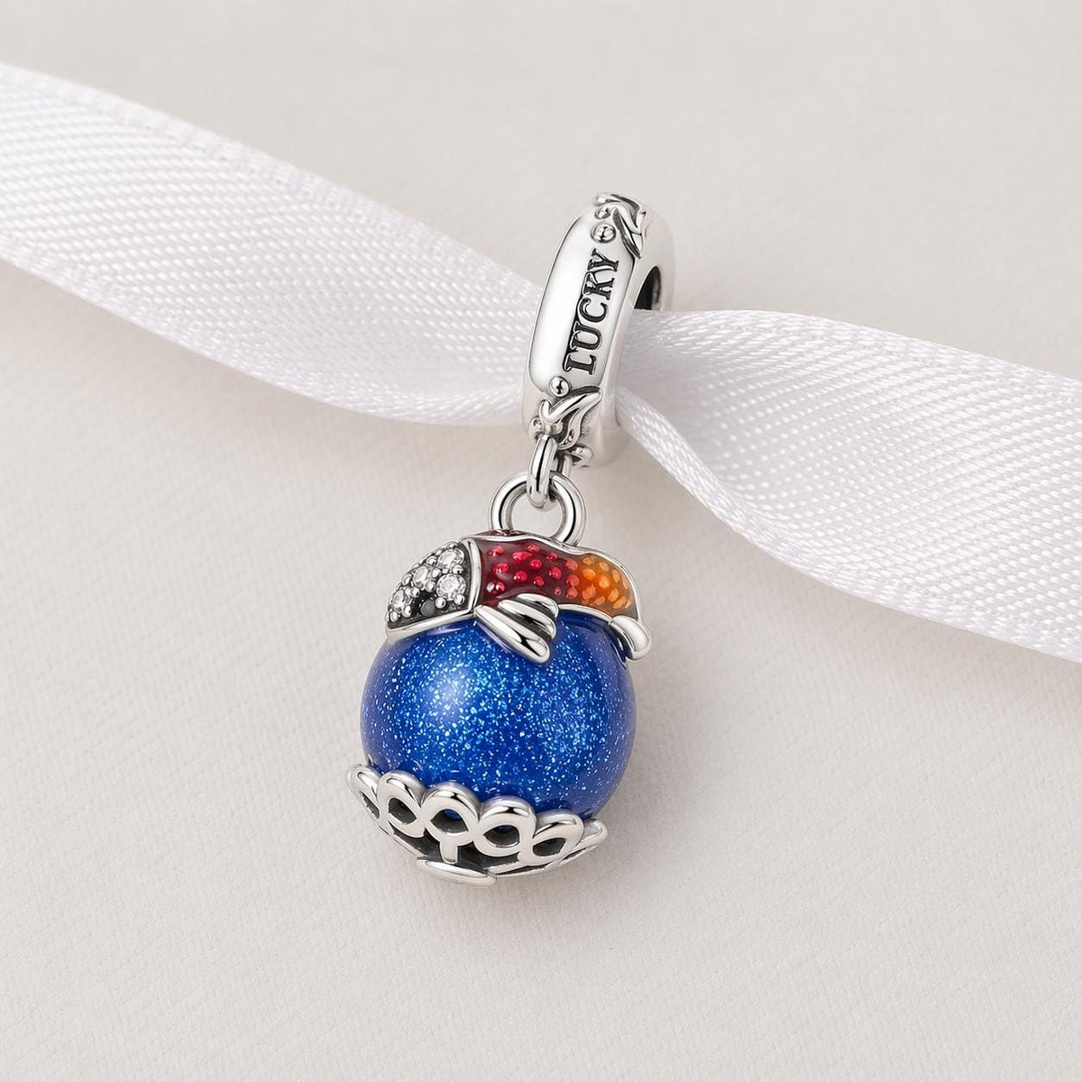 Lucky Koi Fish sterling silver charm alternate view