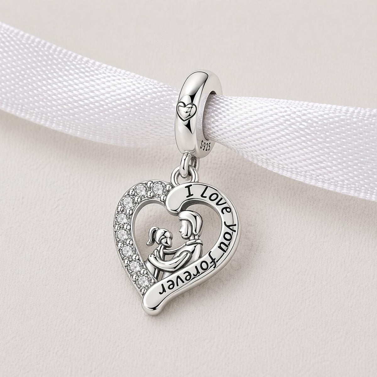 Father Daughter sterling silver charm alternate view