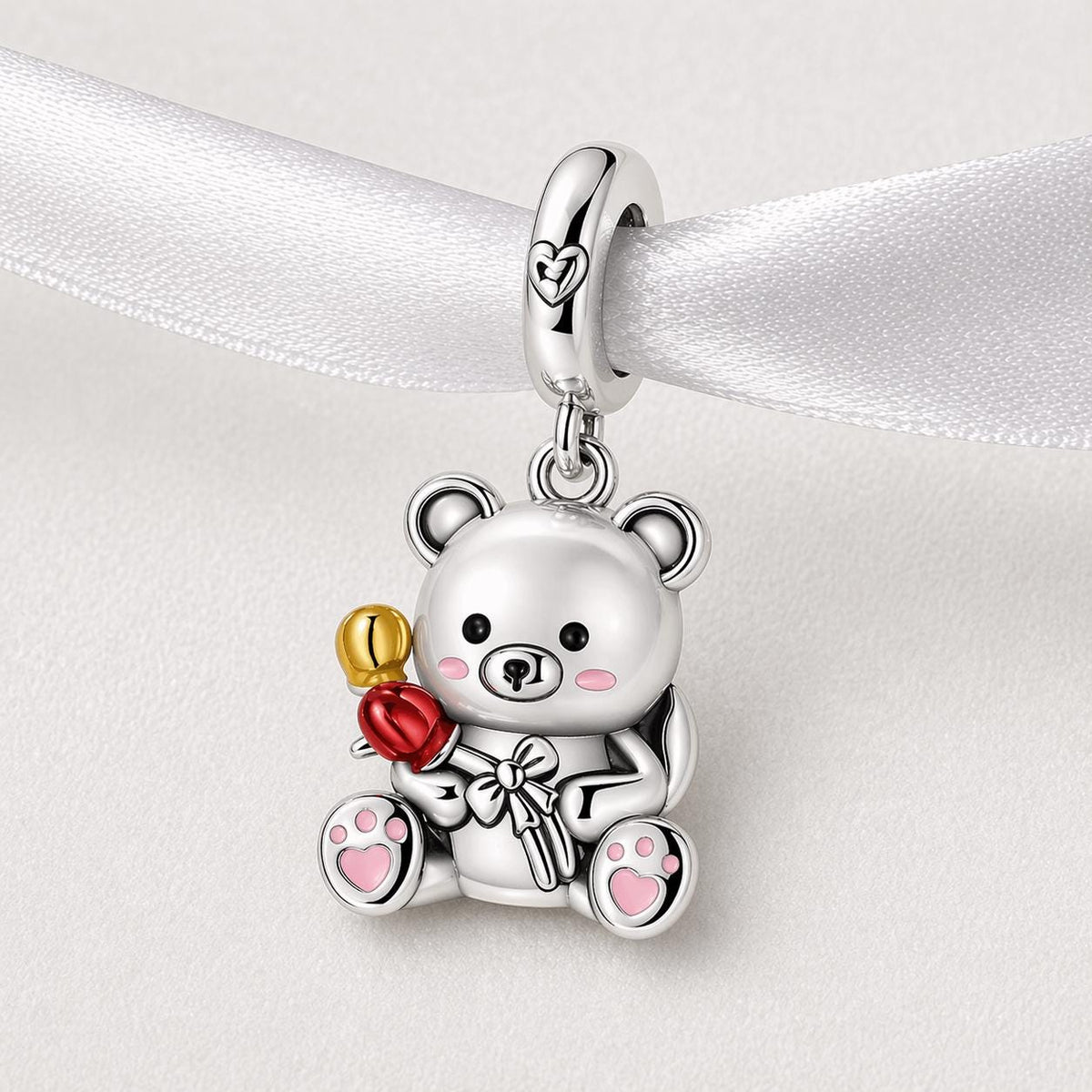 Teddy Bear sterling silver charm alternate view