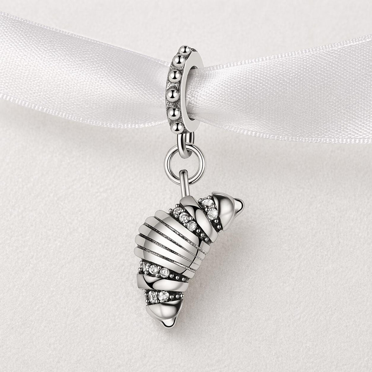 Croissant sterling silver charm alternate view
