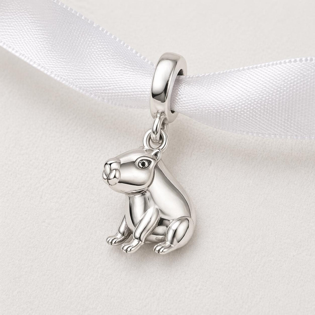 Capybara sterling silver charm alternate view