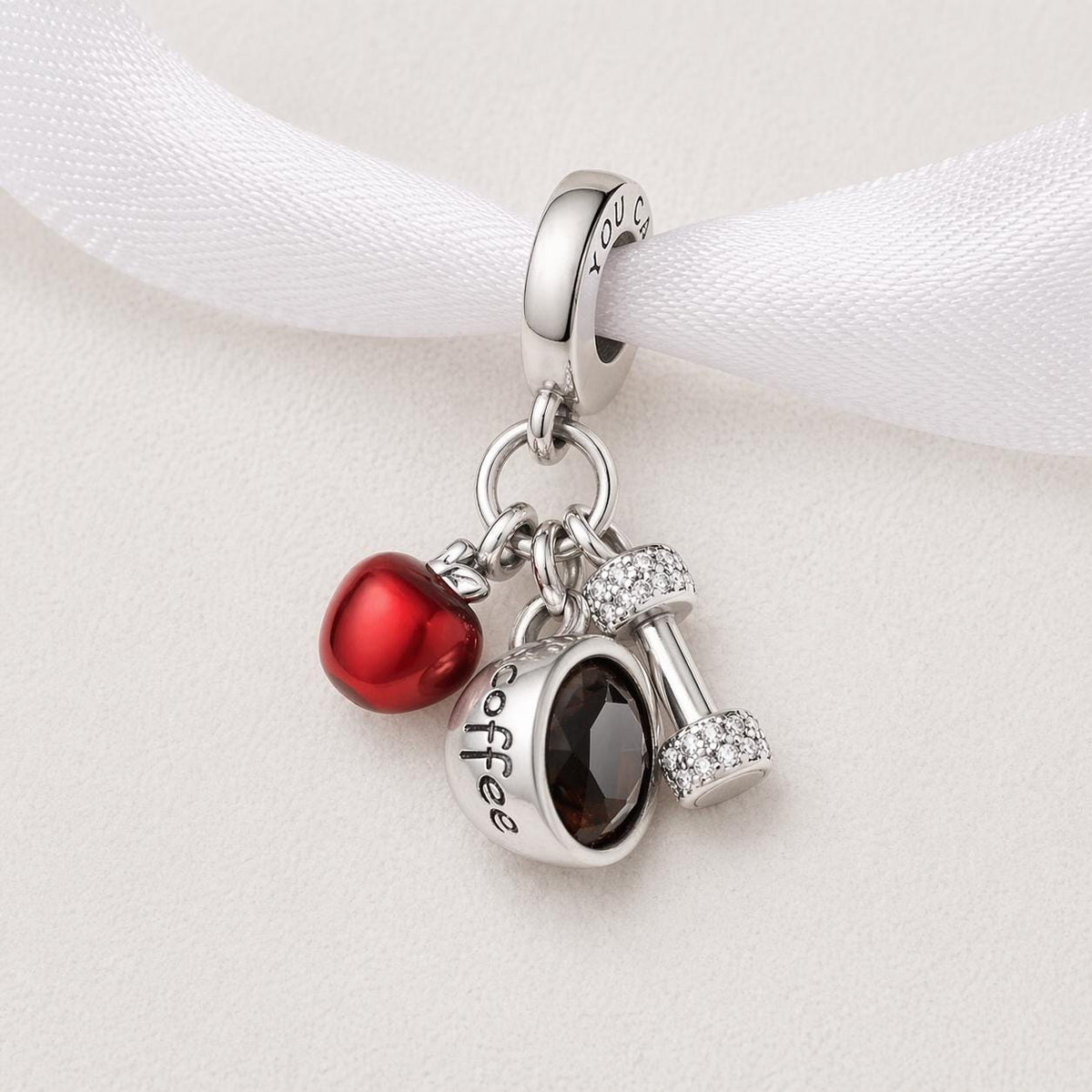 Fitness Coffee sterling silver charm alternate view