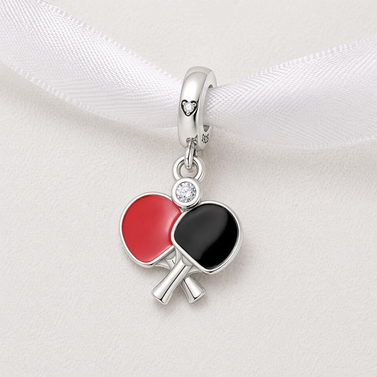 Table Tennis sterling silver charm alternate view