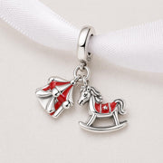 Carousel Horse Bead Fits Pandora Charm Bracelet, 925 Sterling Silver Circus Dangle, Baby Gift