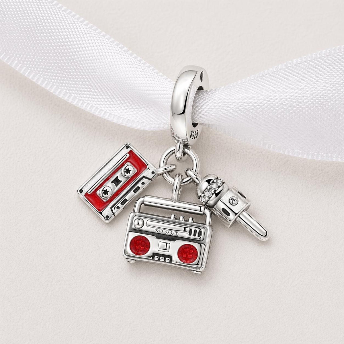 Music sterling silver charm alternate view