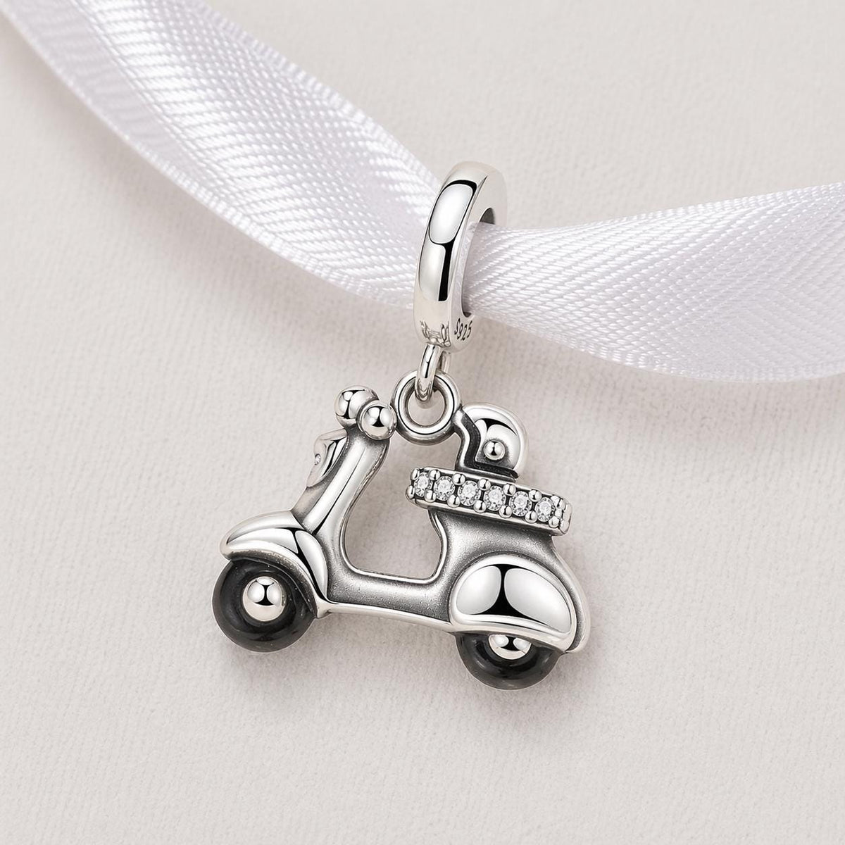 Scooter sterling silver charm alternate view