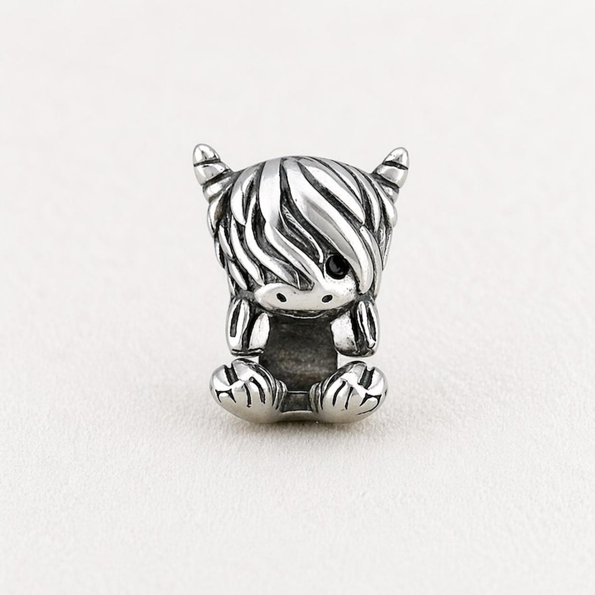 Baby Highland Cow Calf sterling silver charm alternate view